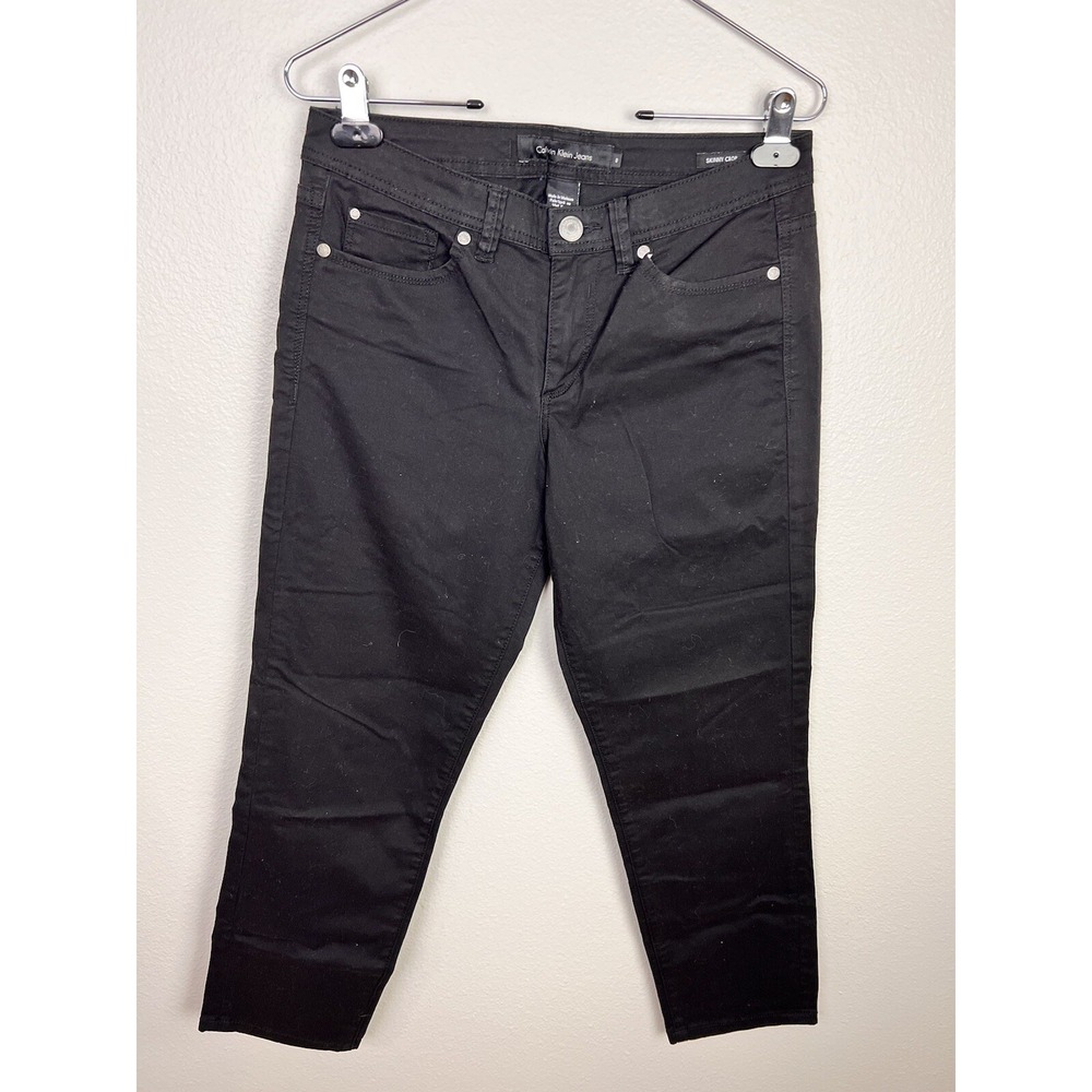 Calvin Klein Women's Size 8 Black‎ Denim Skinny Crop Jeans